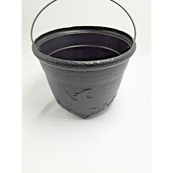 Halloween Cauldron Candy Pail Bucket Witch Black USA - Picture 1 of 12